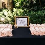 Blush pink shawl favors for wedding guests